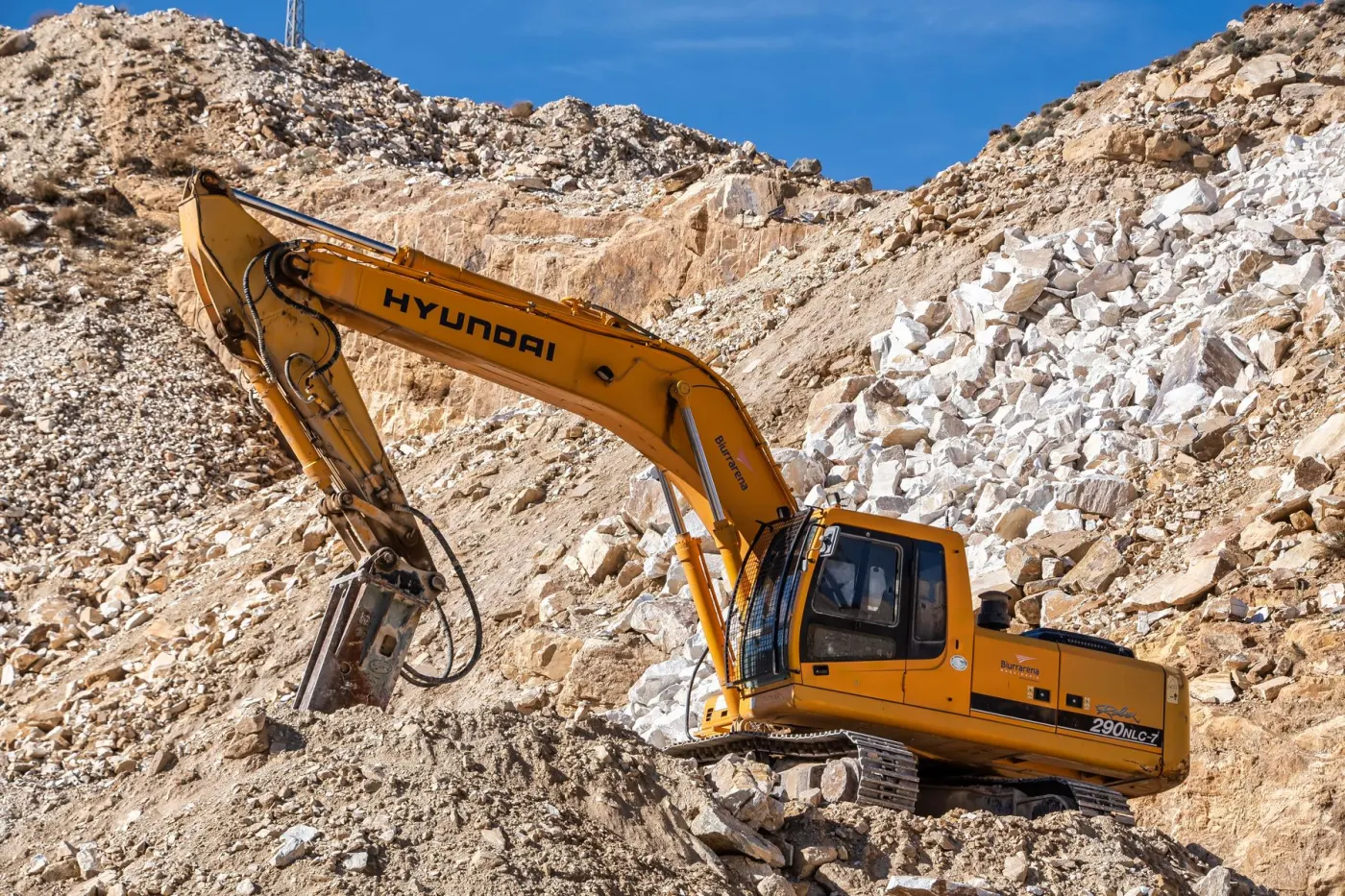 An excavator at a work site